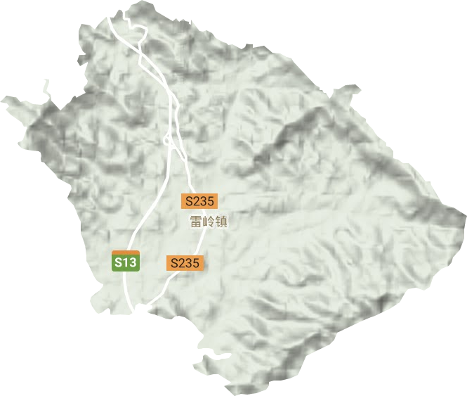 雷岭镇地形地图