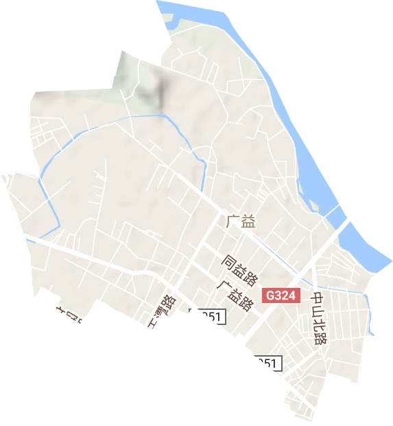广益街道地形地图