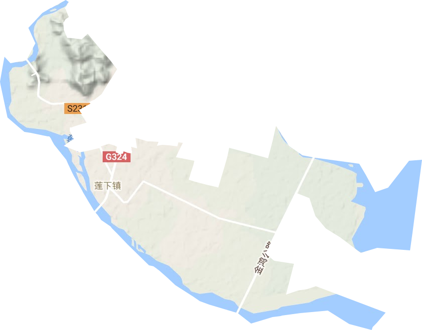 莲下镇地形地图