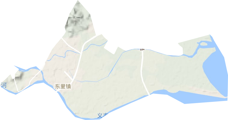 东里镇地形地图
