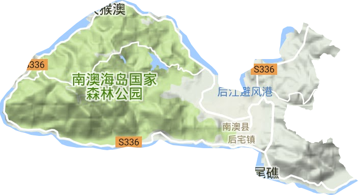 后宅镇地形地图