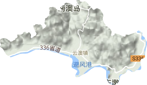 云澳镇地形地图