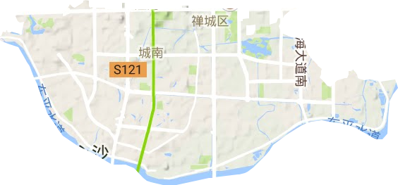石湾镇街道地形地图