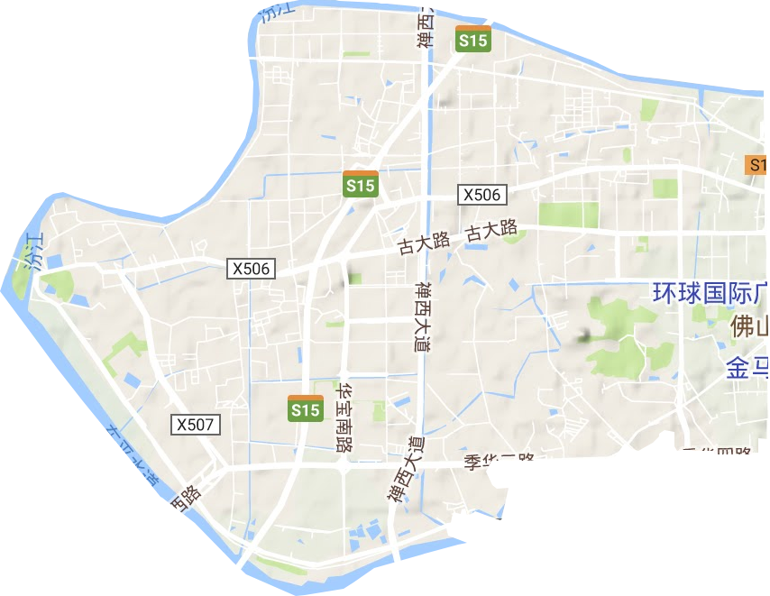 张槎街道地形地图