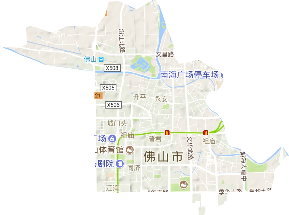 祖庙街道地形地图