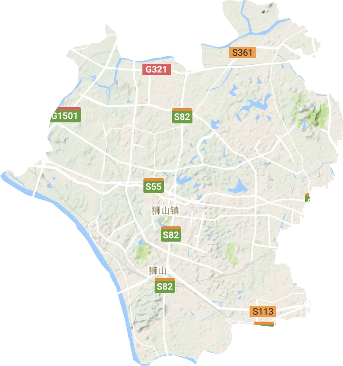 狮山镇地形地图