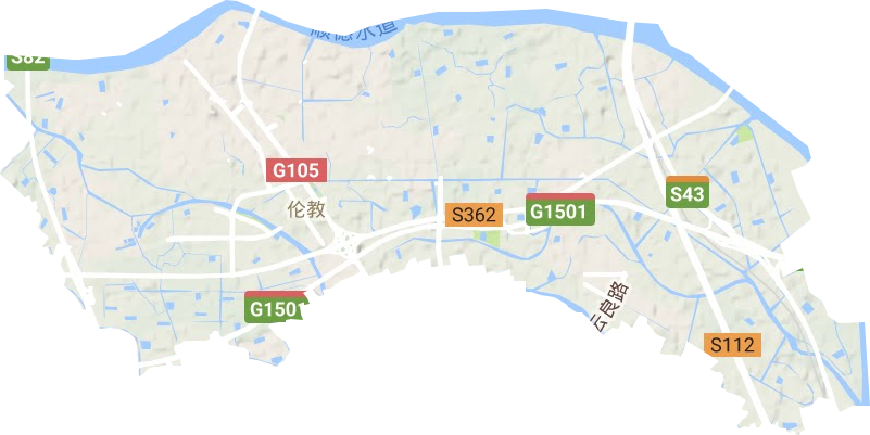 伦教街道地形地图