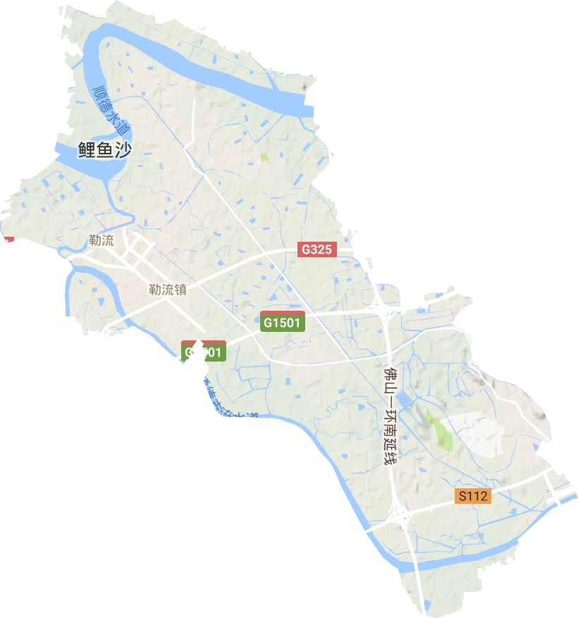 勒流街道地形地图