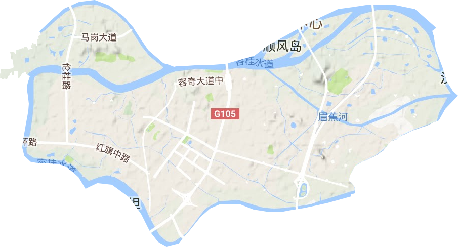 容桂街道地形地图