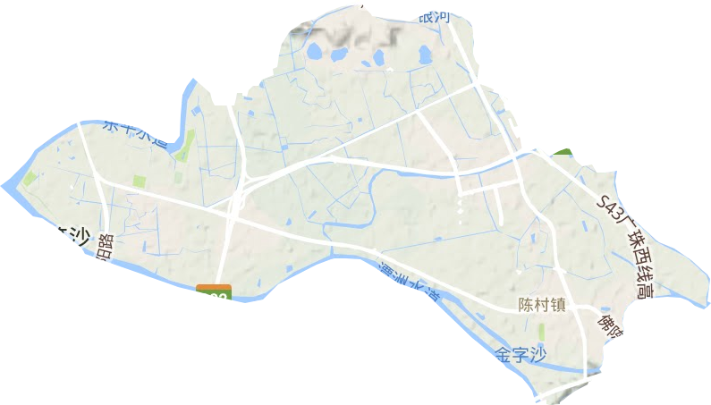 陈村镇地形地图