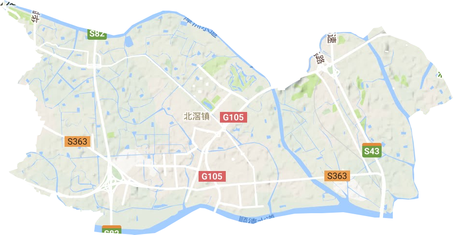 北滘镇地形地图