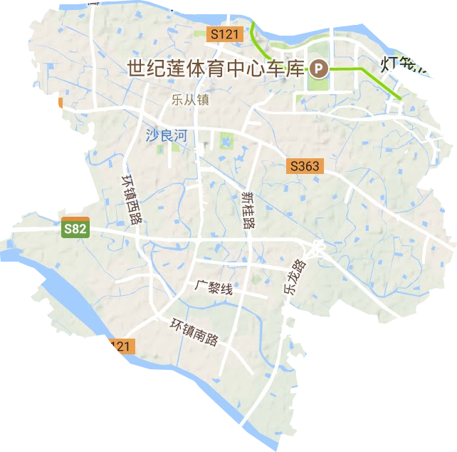 乐从镇地形地图