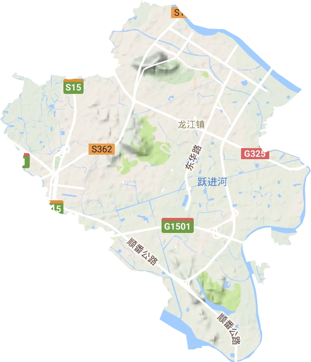 龙江镇地形地图