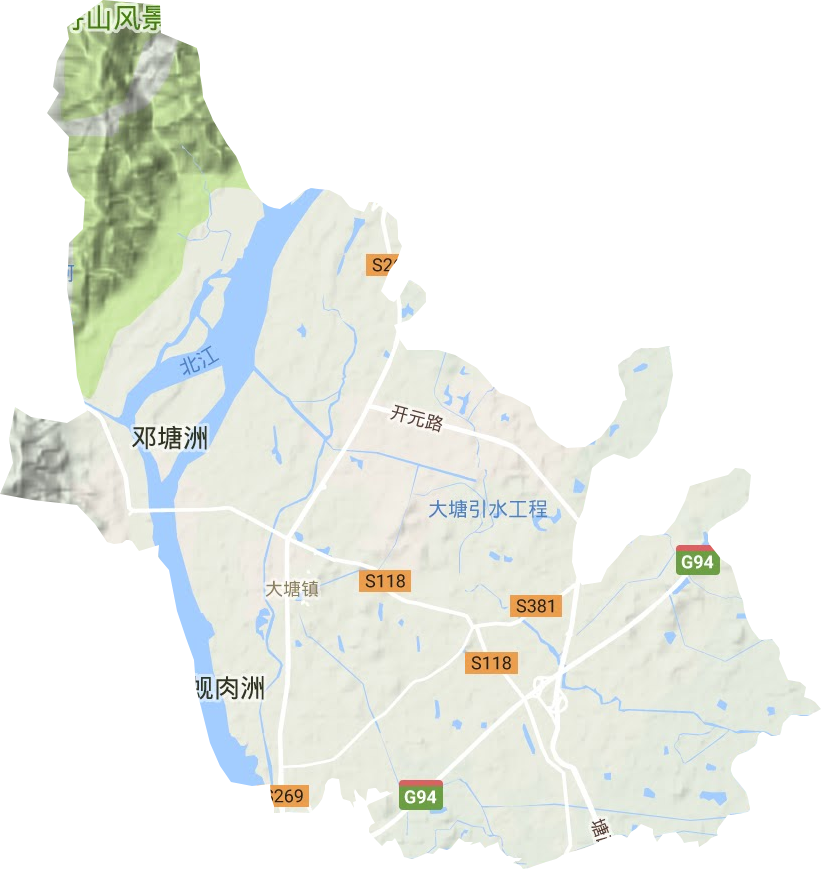 大塘镇地形地图
