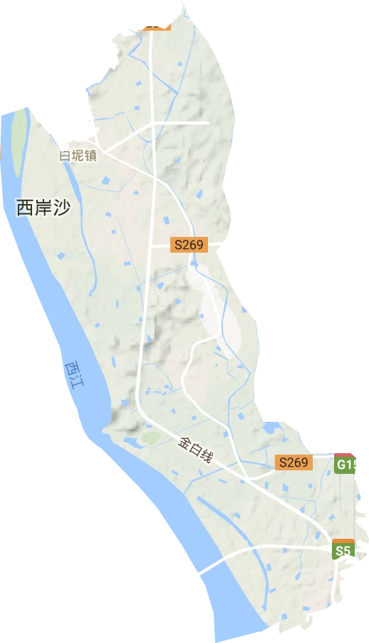 白坭镇地形地图