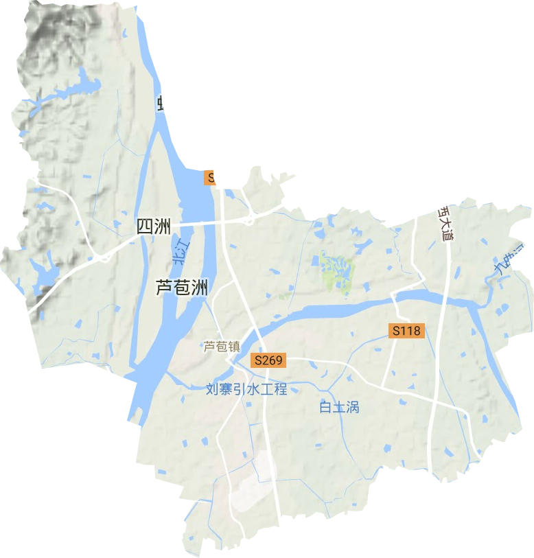 芦苞镇地形地图