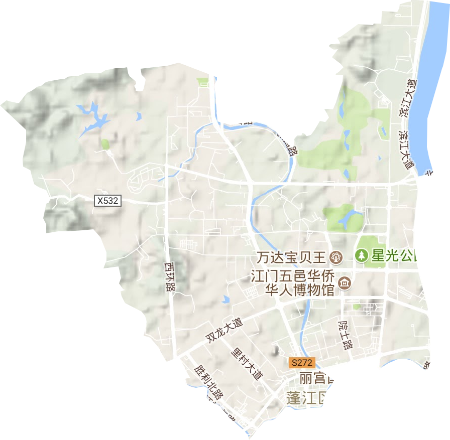 环市街道地形地图