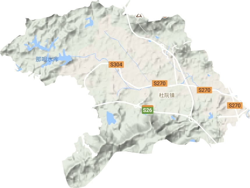 杜阮镇地形地图