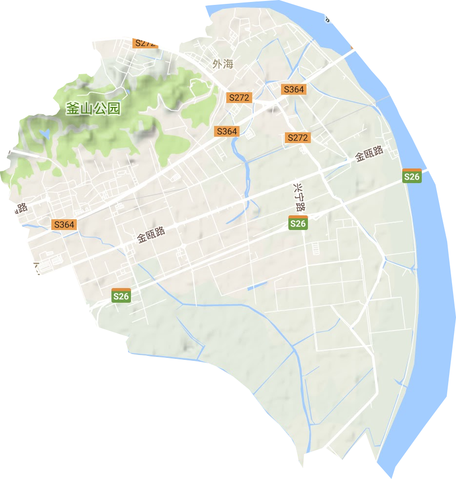 外海街道地形地图