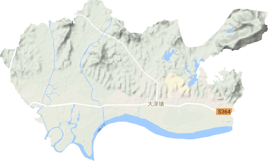 大泽镇地形地图