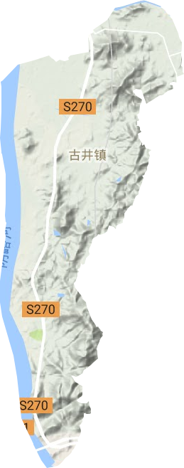 古井镇地形地图