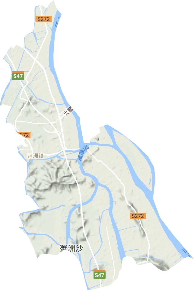 睦洲镇地形地图