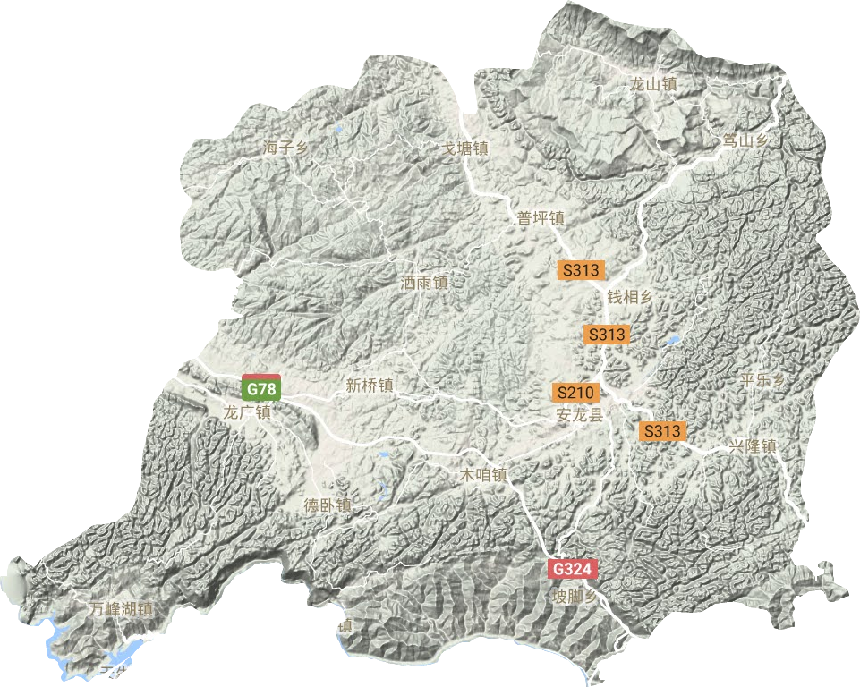 安龙县地形地图