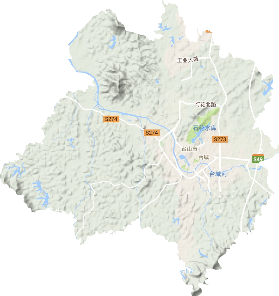 台城街道地形地图