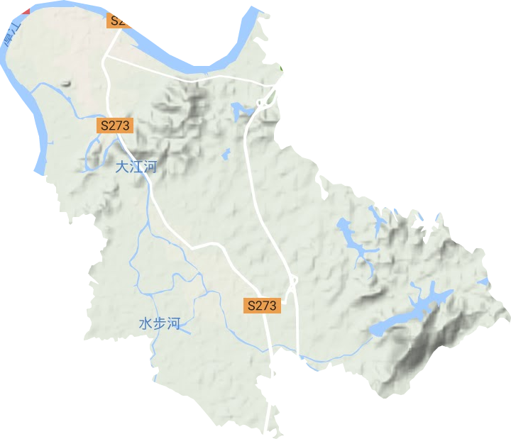 大江镇地形地图