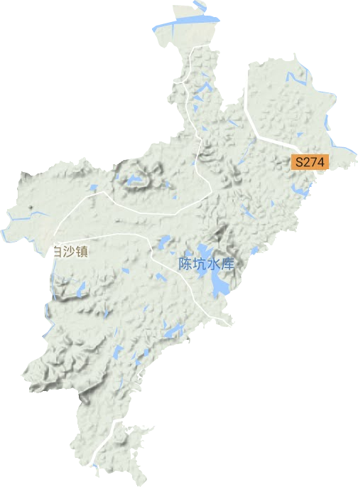 白沙镇地形地图