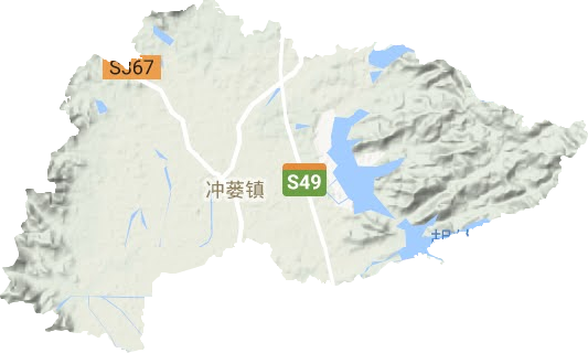 冲蒌镇地形地图
