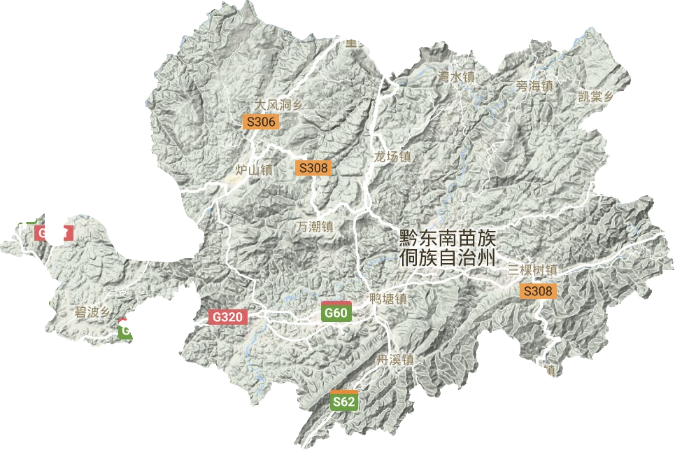 凯里市地形地图