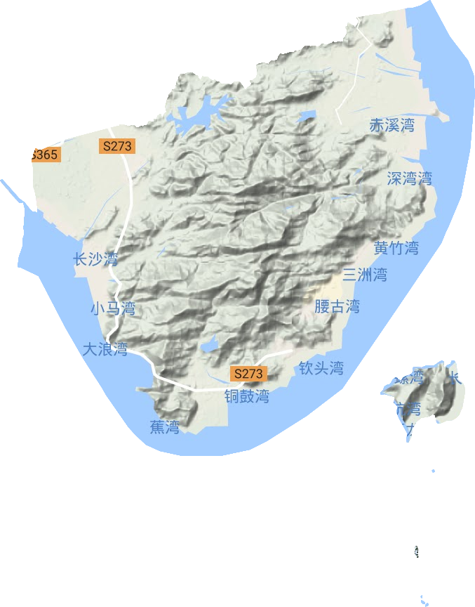 赤溪镇地形地图