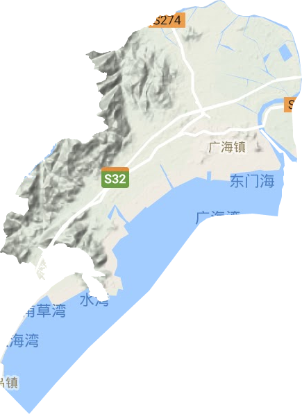 广海镇地形地图