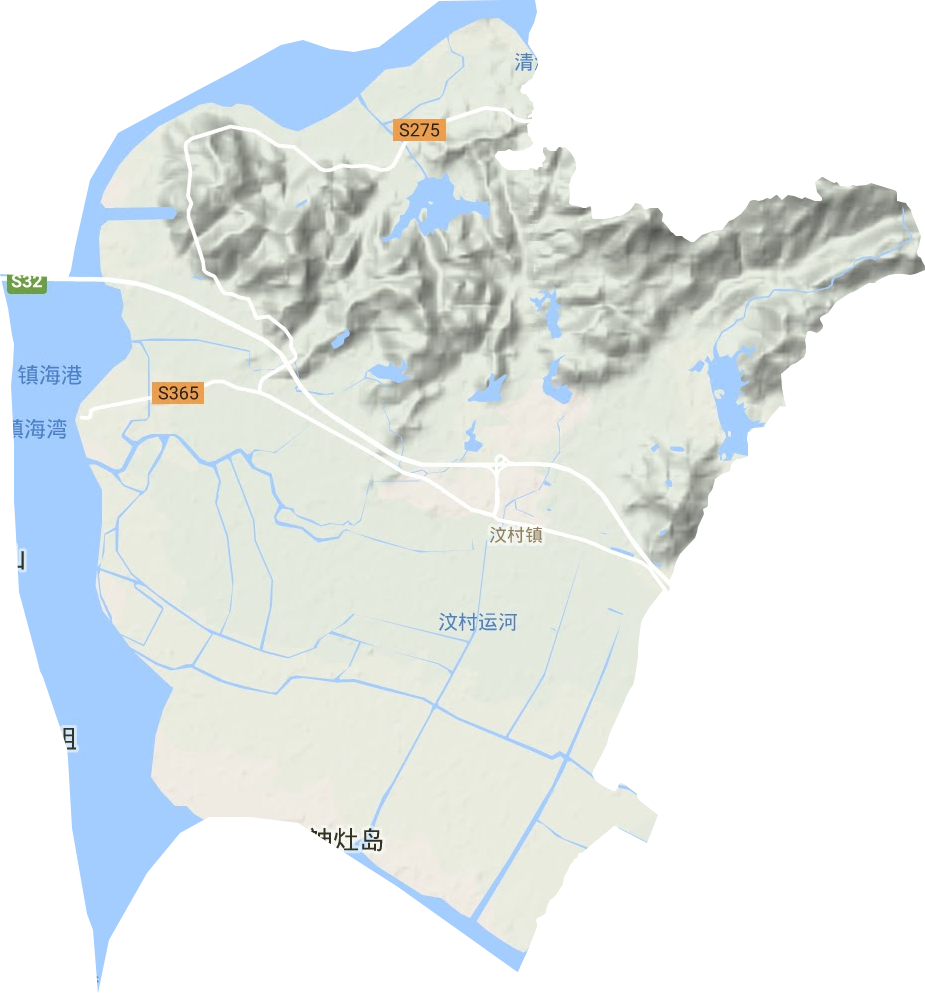 汶村镇地形地图