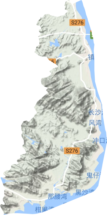 北陡镇地形地图