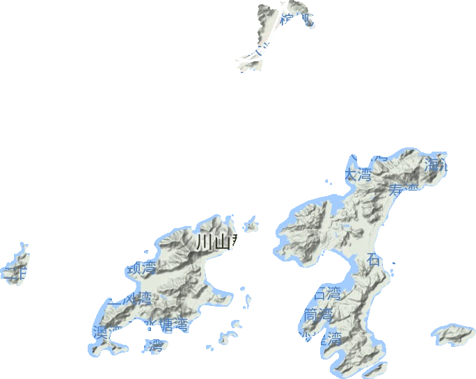 川岛镇地形地图
