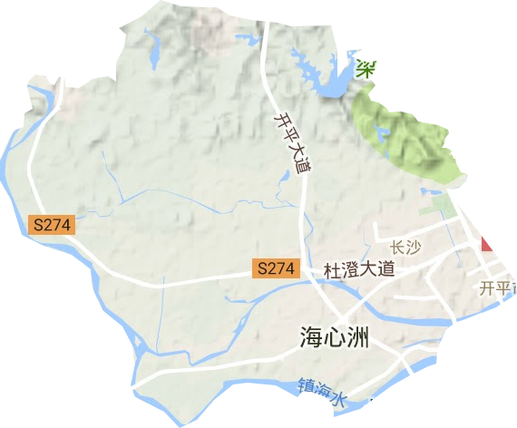 长沙街道地形地图