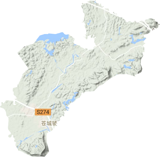 苍城镇地形地图