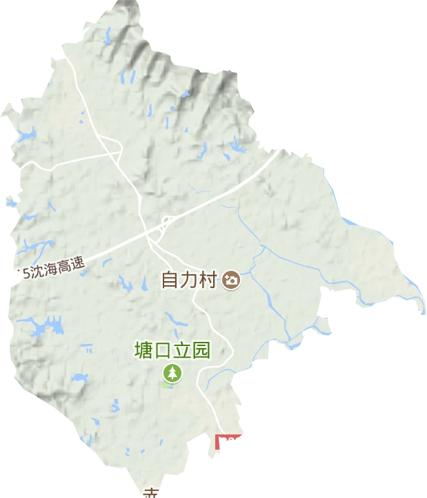 塘口镇地形地图