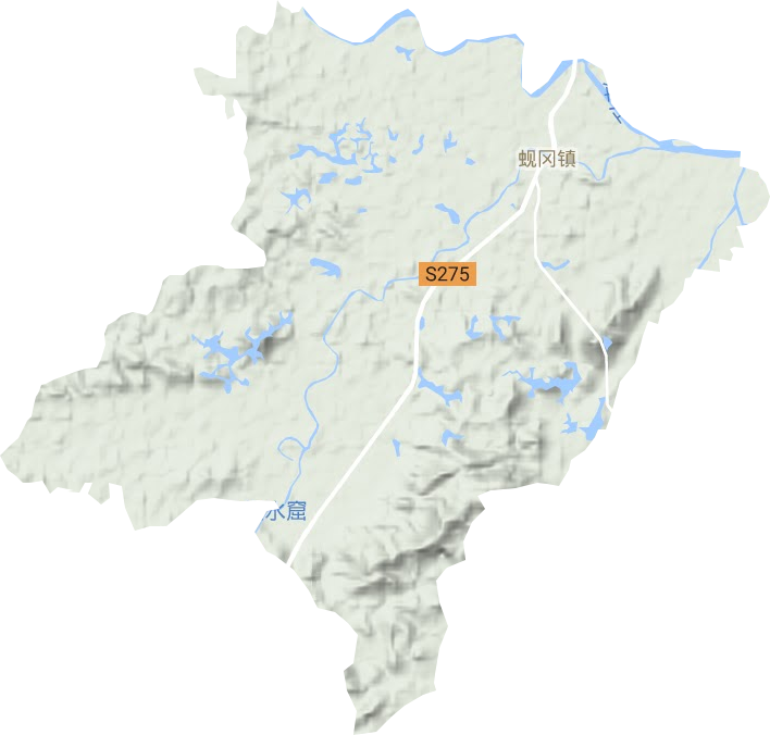 蚬冈镇地形地图