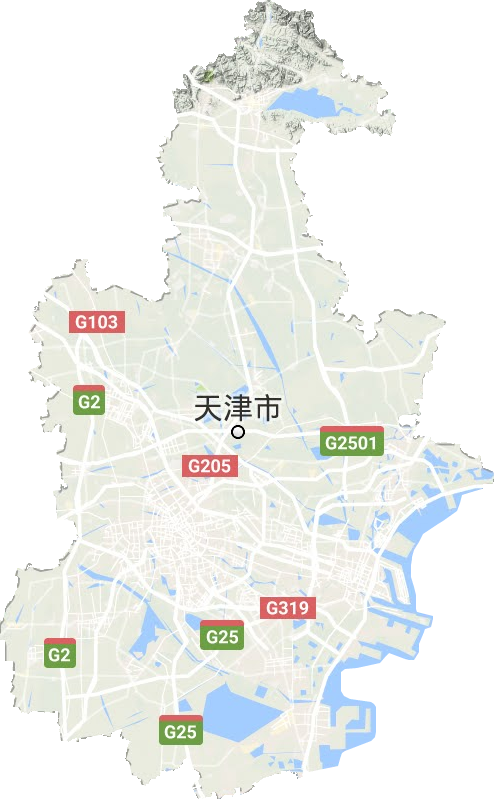 天津市地形地图