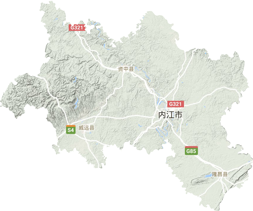 内江市地形地图