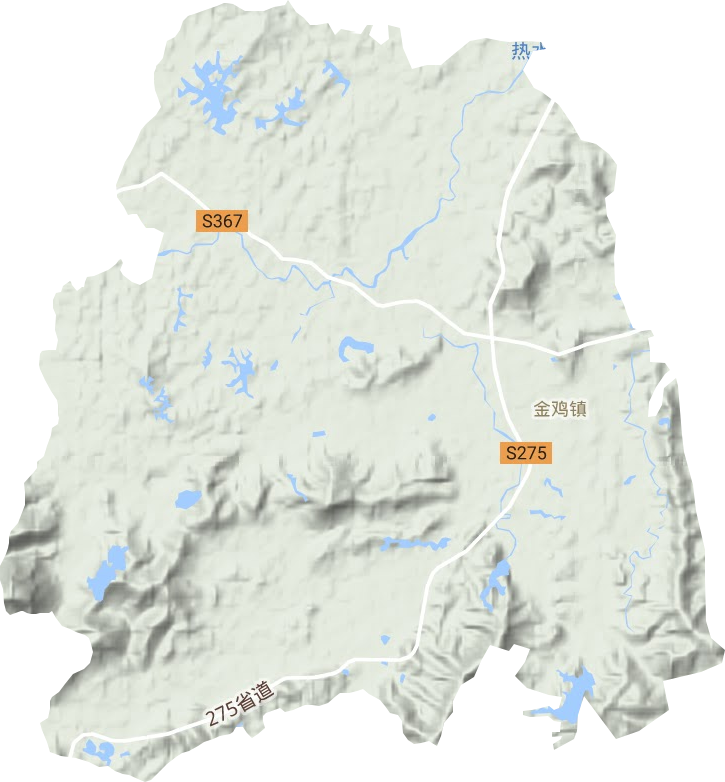 金鸡镇地形地图
