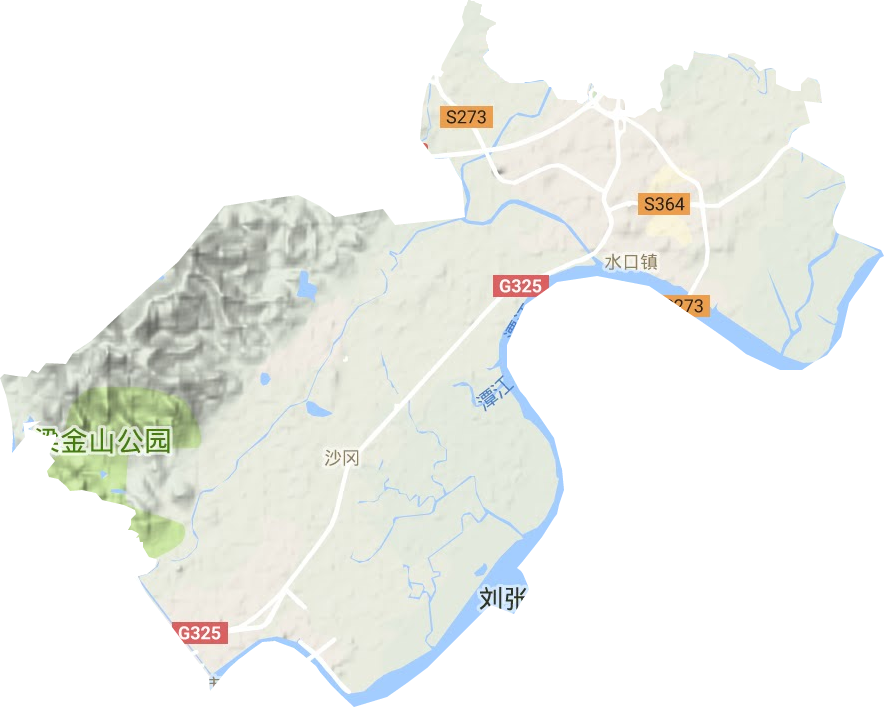 水口镇地形地图