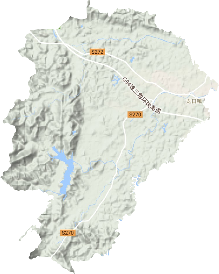 龙口镇地形地图