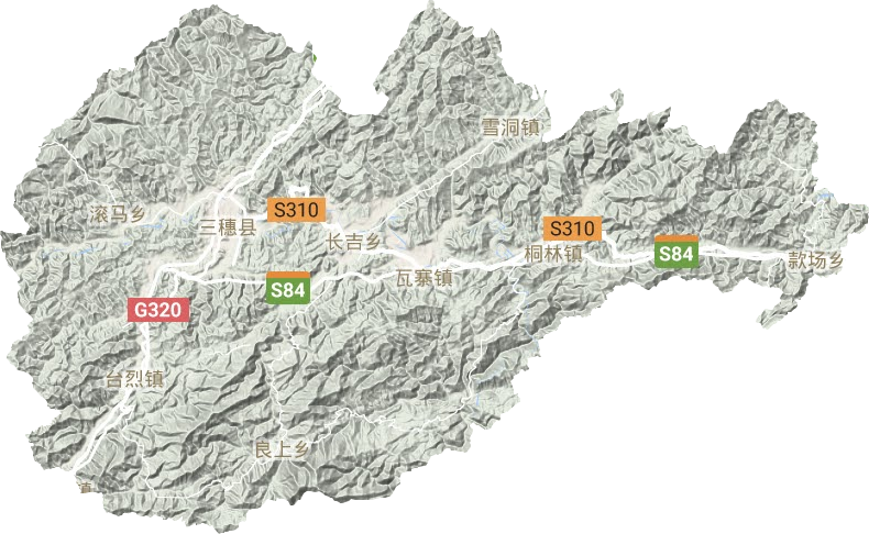 三穗县地形地图