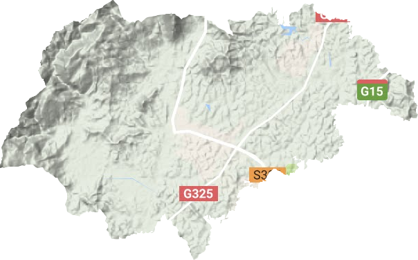 鹤城镇地形地图