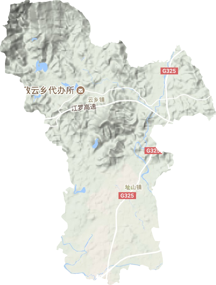 址山镇地形地图