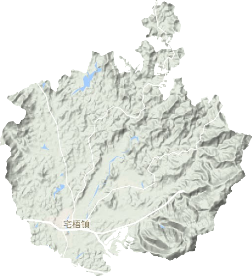 宅梧镇地形地图